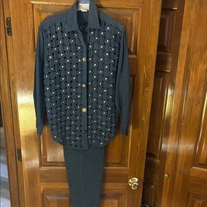 Elegant Navy Women's Pants & Jumpsuit Set